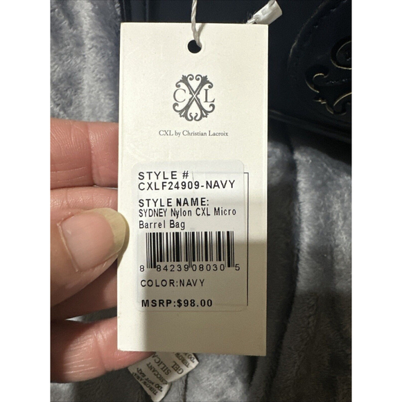 CXL by Christian Lacroix Mico Barrel Bag Navy NWT MSRP $98 Crossbody - Picture 9 of 9